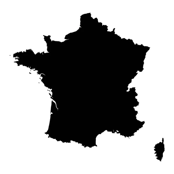 Γαλλία μαύρη σιλουέτα χάρτη περίγραμμα απομονωθεί σε λευκό 3d απεικόνιση — Φωτογραφία Αρχείου