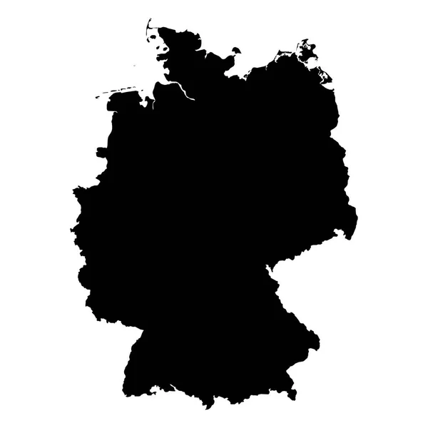 Germany Black Silhouette Map Outline Isolated on White 3D Illustration — Stock Photo, Image