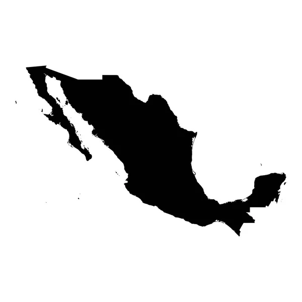 Mexico zwart silhouet kaart overzicht geïsoleerd op wit 3d afb — Stockfoto