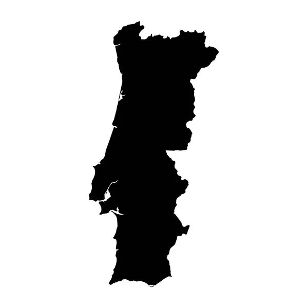 Portugal black silhouette map outline isoliert auf weiß 3d illus — Stockfoto