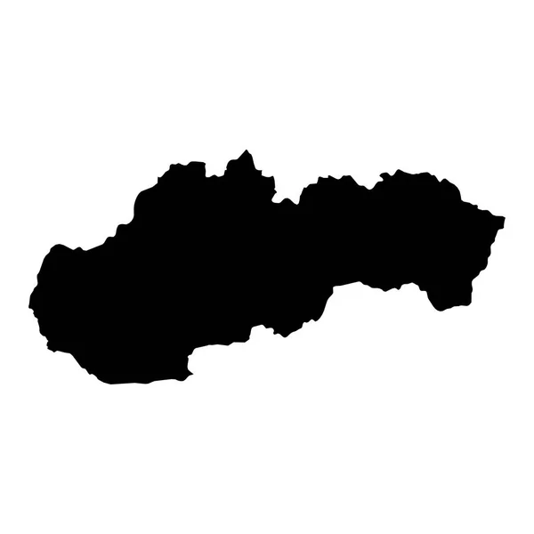 Slovakia Black Silhouette Map Outline Isolated on White 3D Illus — Stock Photo, Image