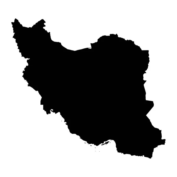 Iran svart siluett karta disposition isolerad på vit 3d nedanstående Royaltyfria Stockbilder