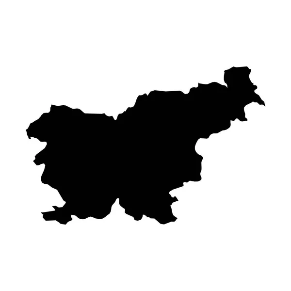 Slovenië zwarte silhouet kaart overzicht geïsoleerd op wit 3d Illus Stockafbeelding