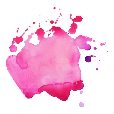 Soyut izole renkli vektör sulu boya lekesi. Grunge öğesi kağıt tasarımı için. Vektör çizim