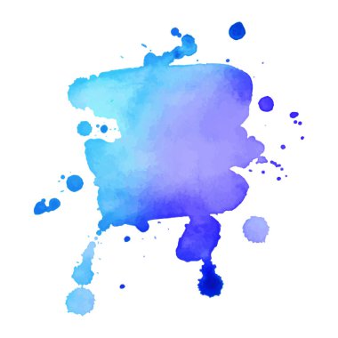 Soyut izole renkli vektör sulu boya lekesi. Grunge öğesi kağıt tasarımı için. Vektör çizim