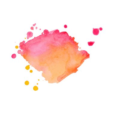 Soyut izole renkli vektör sulu boya lekesi. Grunge öğesi kağıt tasarımı için. Vektör çizim