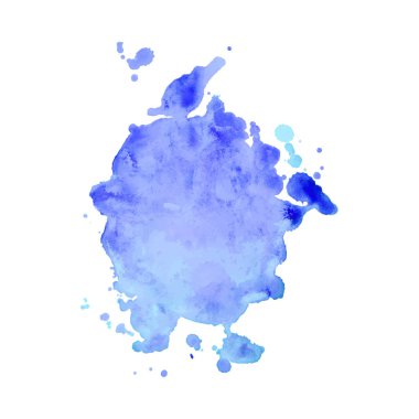 Soyut izole renkli vektör sulu boya lekesi. Grunge öğesi kağıt tasarımı için. Vektör çizim