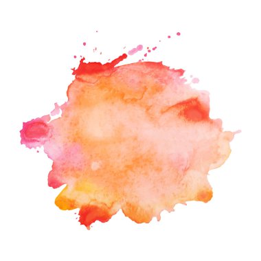 Soyut izole renkli vektör sulu boya lekesi. Grunge öğesi kağıt tasarımı için. Vektör çizim