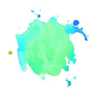 Soyut izole renkli vektör sulu boya lekesi. Grunge öğesi kağıt tasarımı için. Vektör çizim