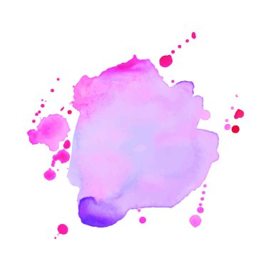 Soyut izole renkli vektör sulu boya lekesi. Grunge öğesi kağıt tasarımı için. Vektör çizim