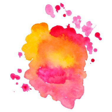 Soyut izole edilmiş renkli vektör suluboya lekesi. Web tasarımı ve kağıt tasarımı için Grunge ögesi