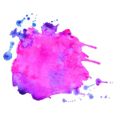 Soyut izole edilmiş renkli vektör suluboya lekesi. Web tasarımı ve kağıt tasarımı için Grunge ögesi