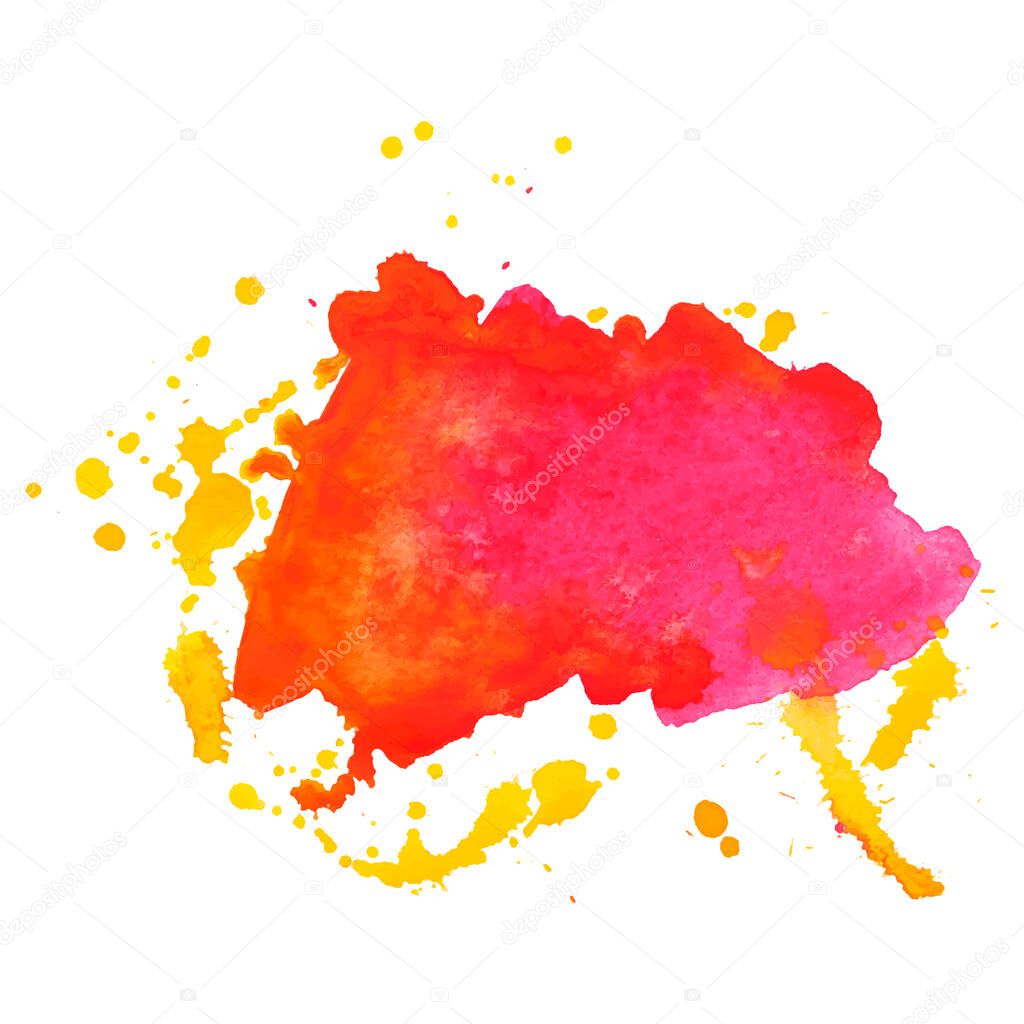 Abstract isolated colorful vector watercolor stain. Grunge element for web design and paper design