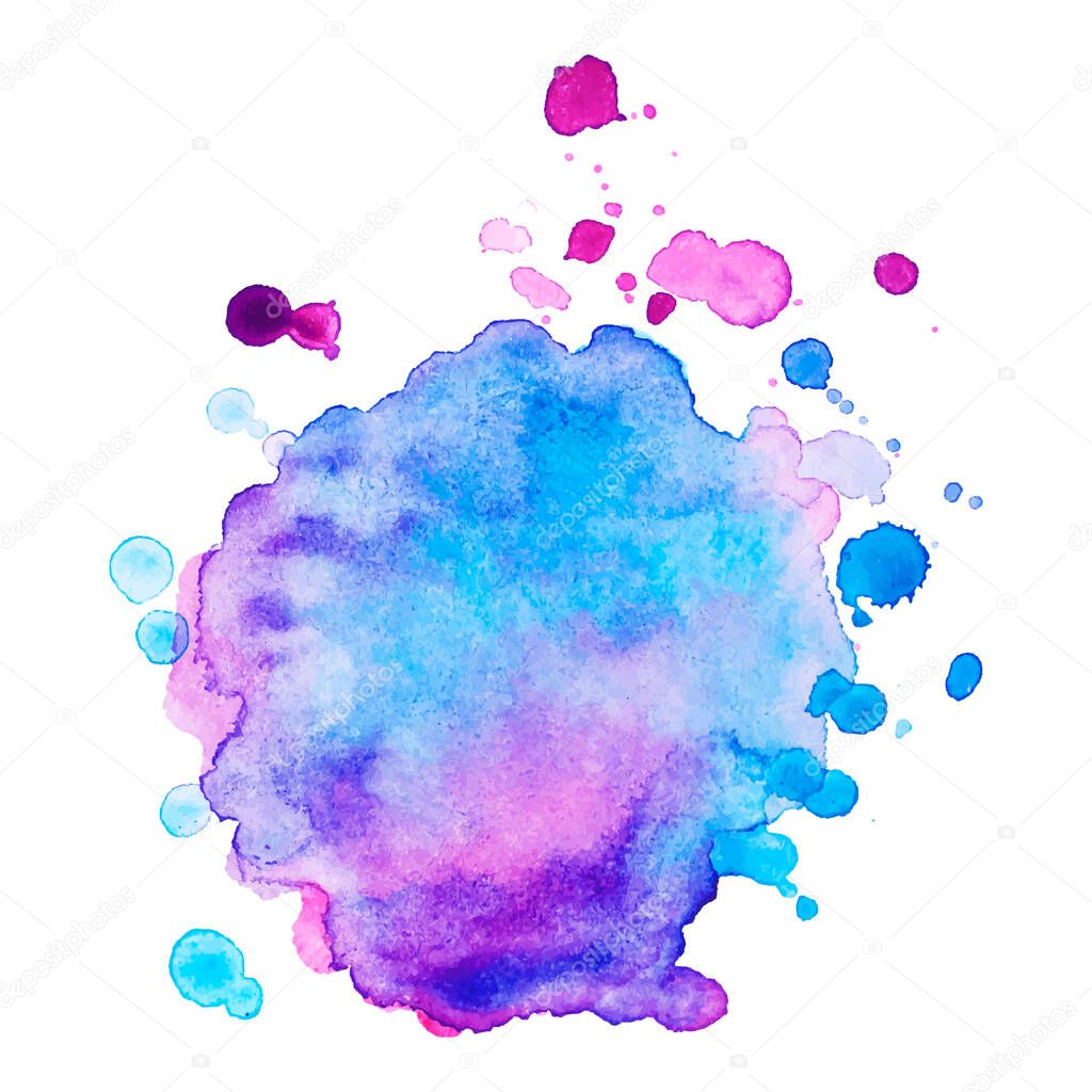 Abstract isolated colorful vector watercolor stain. Grunge element for web design and paper design