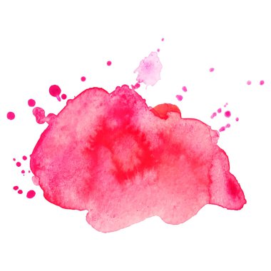 Kırmızı izole vektör suluboya lekesi. Web tasarımı ve kağıt tasarımı için Grunge ögesi