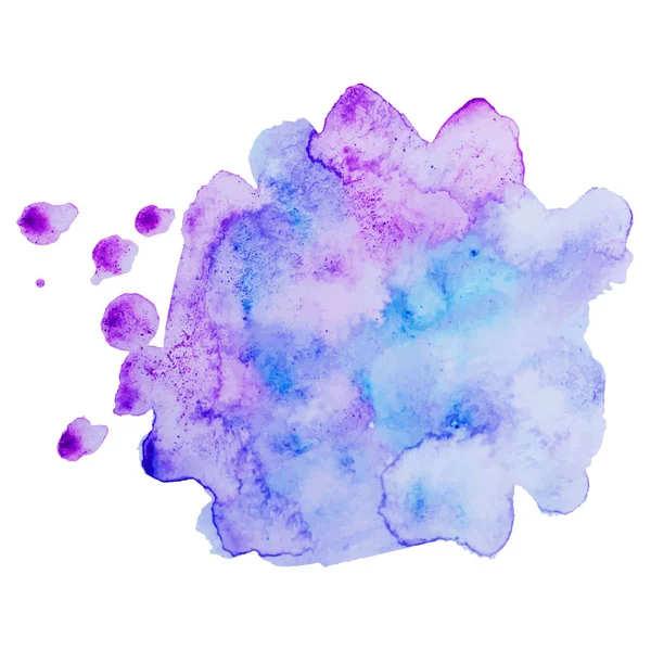 Mancha de aquarela vetorial colorido isolado roxo. Elemento Grunge para web design e design de papel —  Vetores de Stock