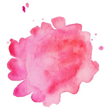 Pembe izole vektör suluboya lekesi. Web tasarımı ve kağıt tasarımı için Grunge ögesi