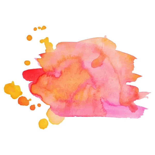 Tache d'aquarelle vectorielle isolée orange rouge. Grunge élément pour la conception web et la conception de papier — Image vectorielle