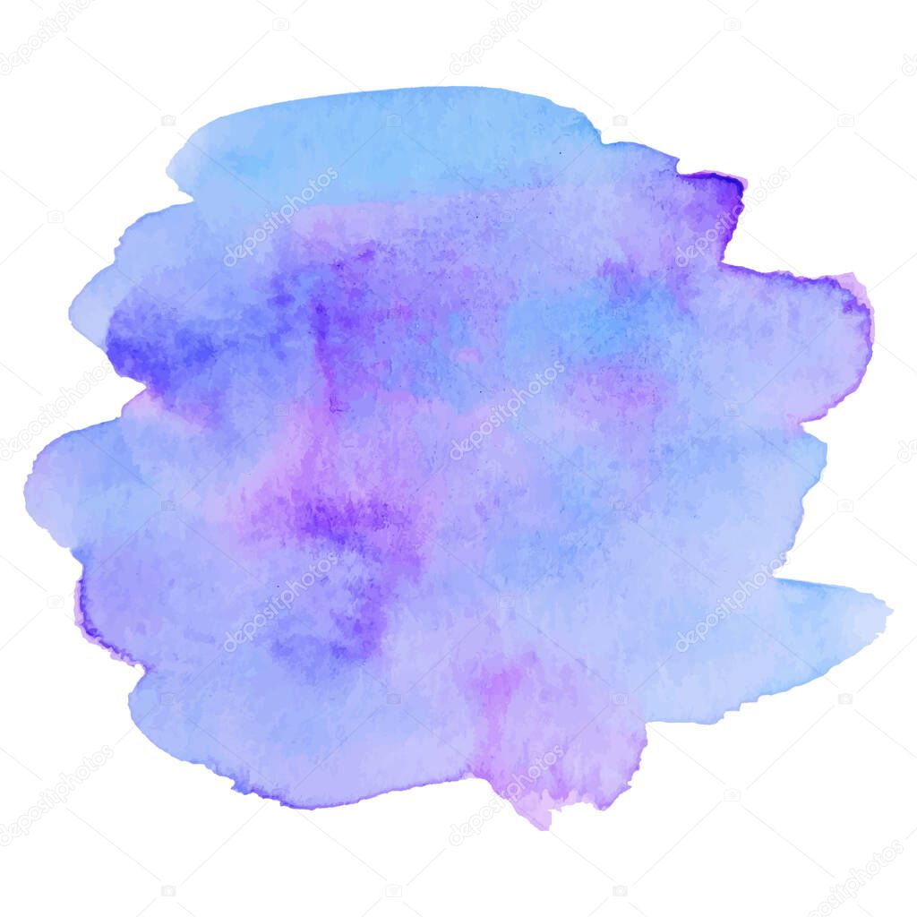 Pastel violet isolated vector watercolor stain. Grunge element for web design and paper design