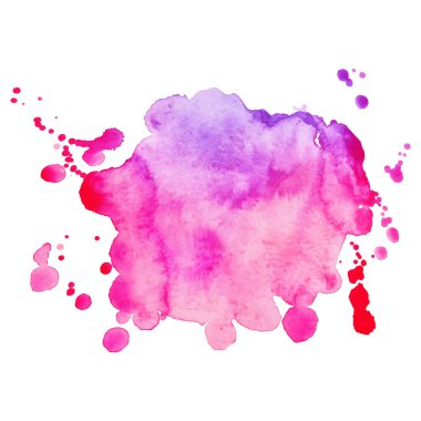Pembe izole vektör suluboya lekesi. Web tasarımı ve kağıt tasarımı için Grunge ögesi
