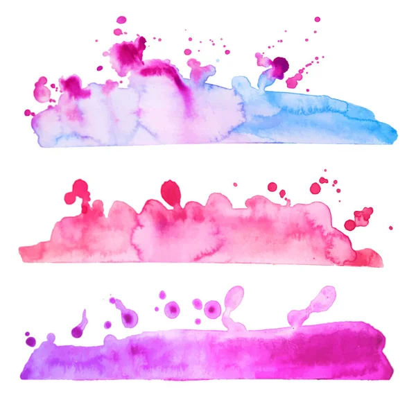 Set of grayscale watercolor stains on wet paper. Watercolor gradient blur — Stock Vector