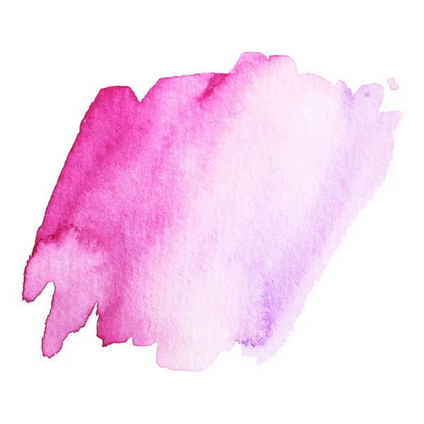 Rosa Farbe Aquarell Pinsel Farbe Papier Textur Vektor isoliert Spritzer auf weißem Hintergrund für Banner, Poster, Tapete. abstrakte handgezeichnete farbenfrohe stilisierte Aquarell-Illustration zur Gestaltung — Stockvektor