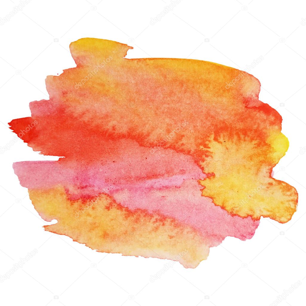 Watercolor brush paint paper texture vector isolated splash on white background for banner, poster, wallpaper.