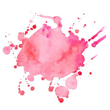 Soyut izole edilmiş renkli vektör suluboya lekesi. Kağıt tasarımı için Grunge elementi. Suluboya sıçraması.