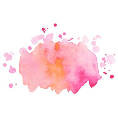 Soyut izole edilmiş renkli vektör suluboya lekesi. Kağıt tasarımı için Grunge elementi. Suluboya sıçraması.