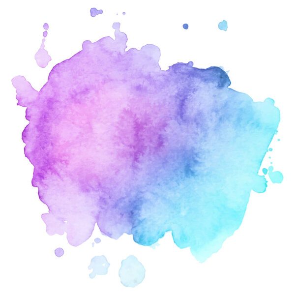 Abstract isolated colorful vector watercolor stain. Grunge element for paper design. Watercolor splash.