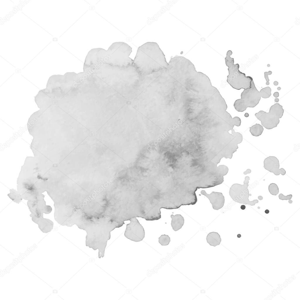 Watercolor black and white backgrounds. .Abstract isolated monochrome vector watercolor stain. Grunge element for paper designWatercolor splash.