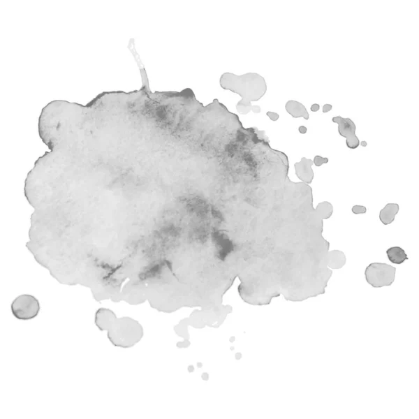 Abstrato isolado coloração em tons de cinza vetor aquarela. Elemento Grunge para design de papel —  Vetores de Stock
