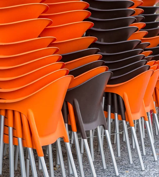 Row Chairs Spanish Restaurant Stock Photo