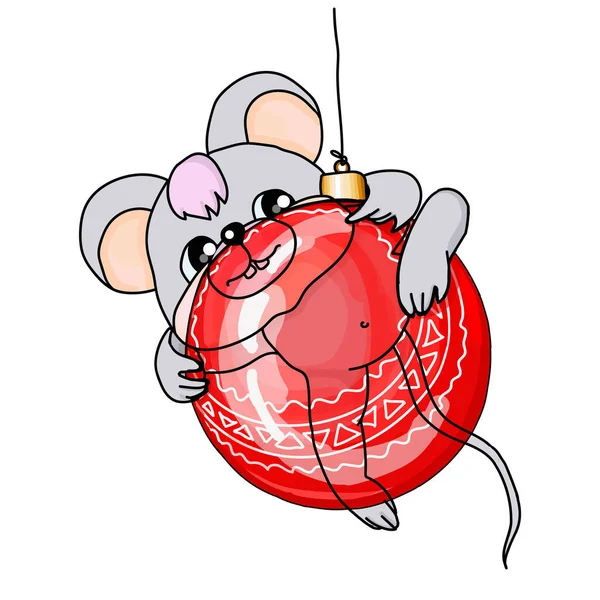 Rat, mouse, Funny ,animal in the Chinese zodiac, Chinese calendar, 3d vector ,icon,horpscope — Stock Vector
