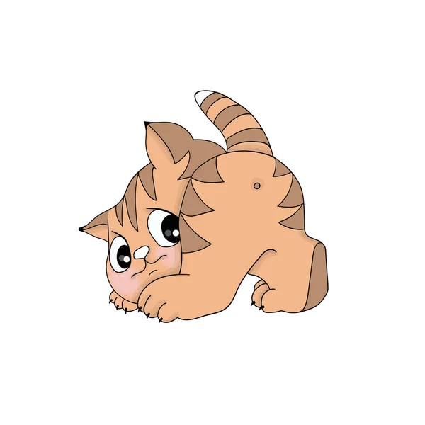卡通片姜饼小猫咪瓦伦丁的病媒插图 — 图库矢量图片