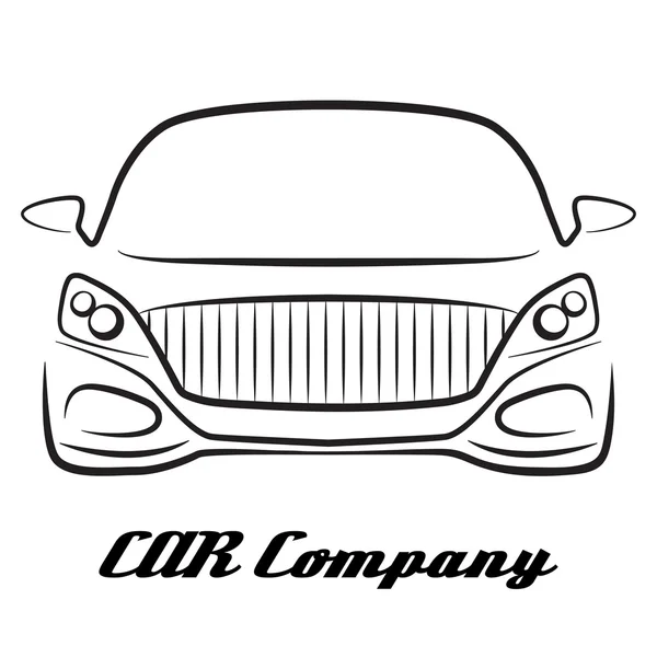 Ikon logo perusahaan kendaraan sihlouette mobil - Stok Vektor