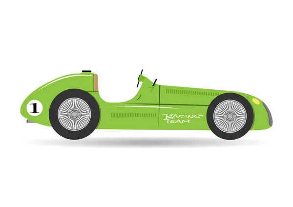 Vintage sport wyścigi samochodów płaskie formuły pojazdu auto ilustracja wektorowa — Wektor stockowy