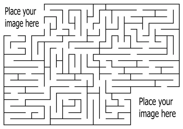 Labirinto rettangolo con ingresso e uscita gioco exit.vector labirinto puzzle con soluzione.Num.03 Grafiche Vettoriali