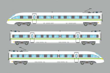 düz Hızlı tren isolated.vector hızlı tren illüstrasyon
