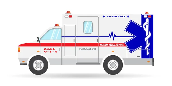 Vecteur ambulance véhicule illustration paramédicale voiture d'urgence auto icône — Image vectorielle