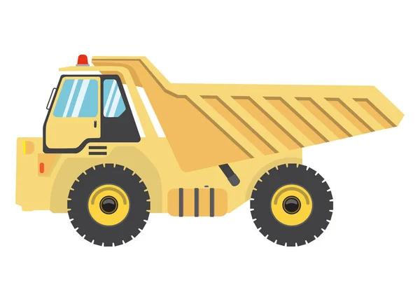 Desenho animado flat dump truck.vector auto veículo pesado ícone illustration.car isolado — Vetor de Stock