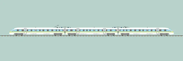 Trem de alta velocidade plano isolado.ilustração ferroviária expressa vetorial —  Vetores de Stock