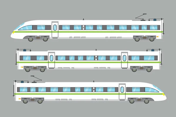 Trem de alta velocidade plano isolado.ilustração ferroviária expressa vetorial —  Vetores de Stock