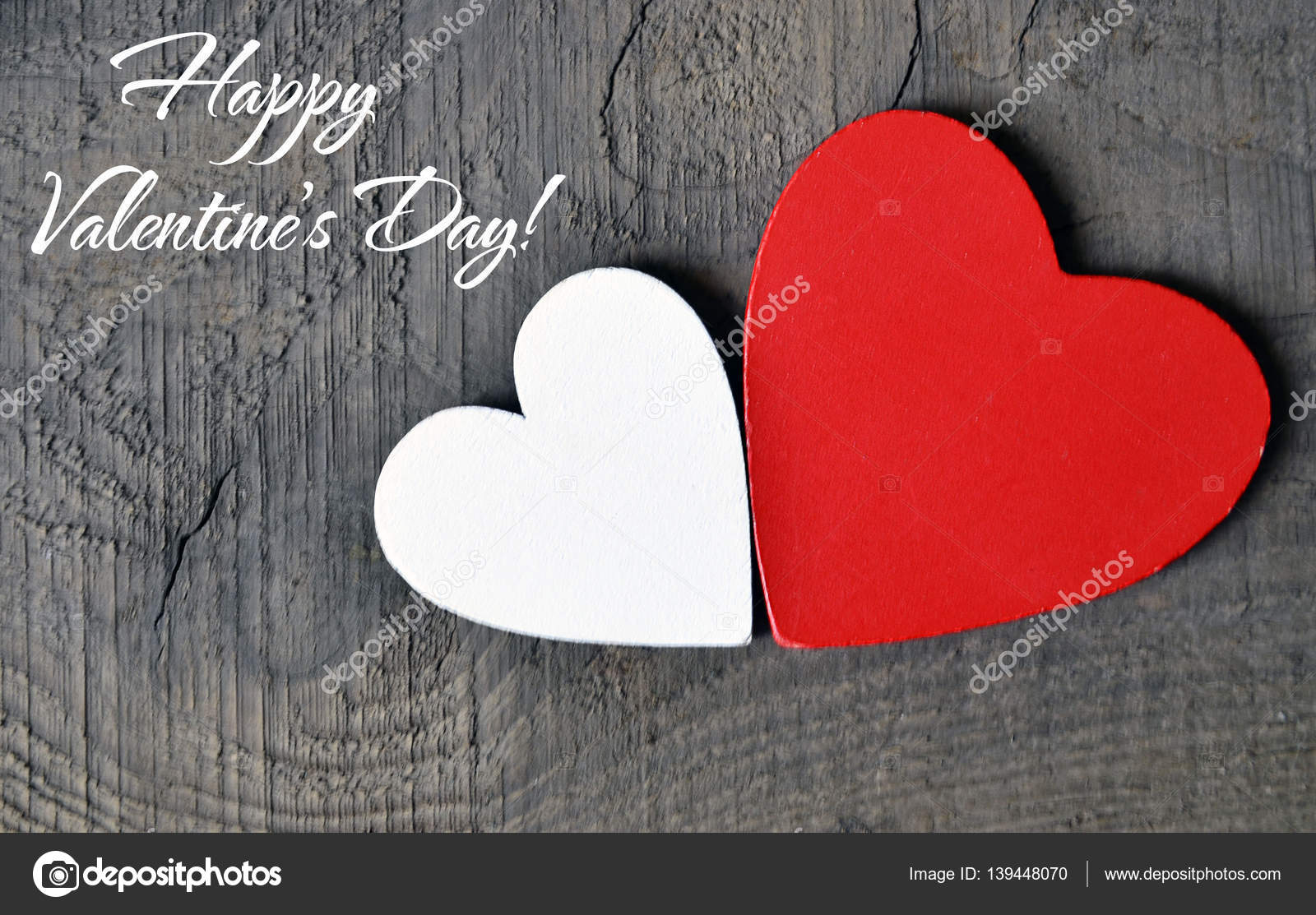 Happy Valentines Day Background Decorative Red And White Wooden Hearts On A Grey Rustic Happy Valentines Day Background Decorative Red And White Wooden Hearts On A Grey Rustic