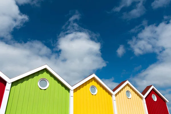 Fassade, mehrfarbig, Insel Langeoog — Stockfoto