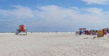 Plaj sepeti, plaj, deniz, Langeoog