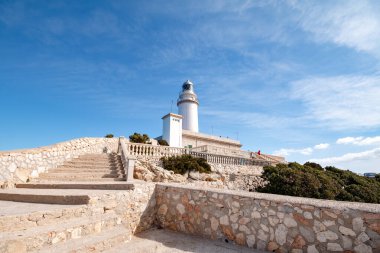 Cap de Formentor lighthouse, Formentor peninsula with cliffs, Mallorca Spain clipart