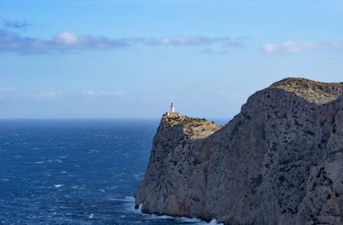 Cap de Formentor deniz feneri, uçurumlu Formentor yarımadası, Mallorca İspanya