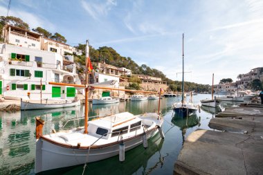 Idyllic balıkçı köyü Port De Cala Figuera, Mallorca İspanya