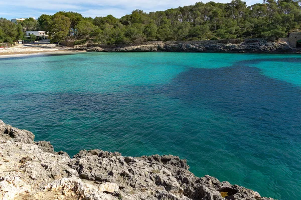 Playa Amarador Banyo Plajı Mavi Turkuaz Suyu Olan Plaj Mallorca — Stok fotoğraf